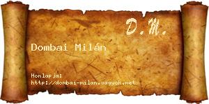 Dombai Milán névjegykártya